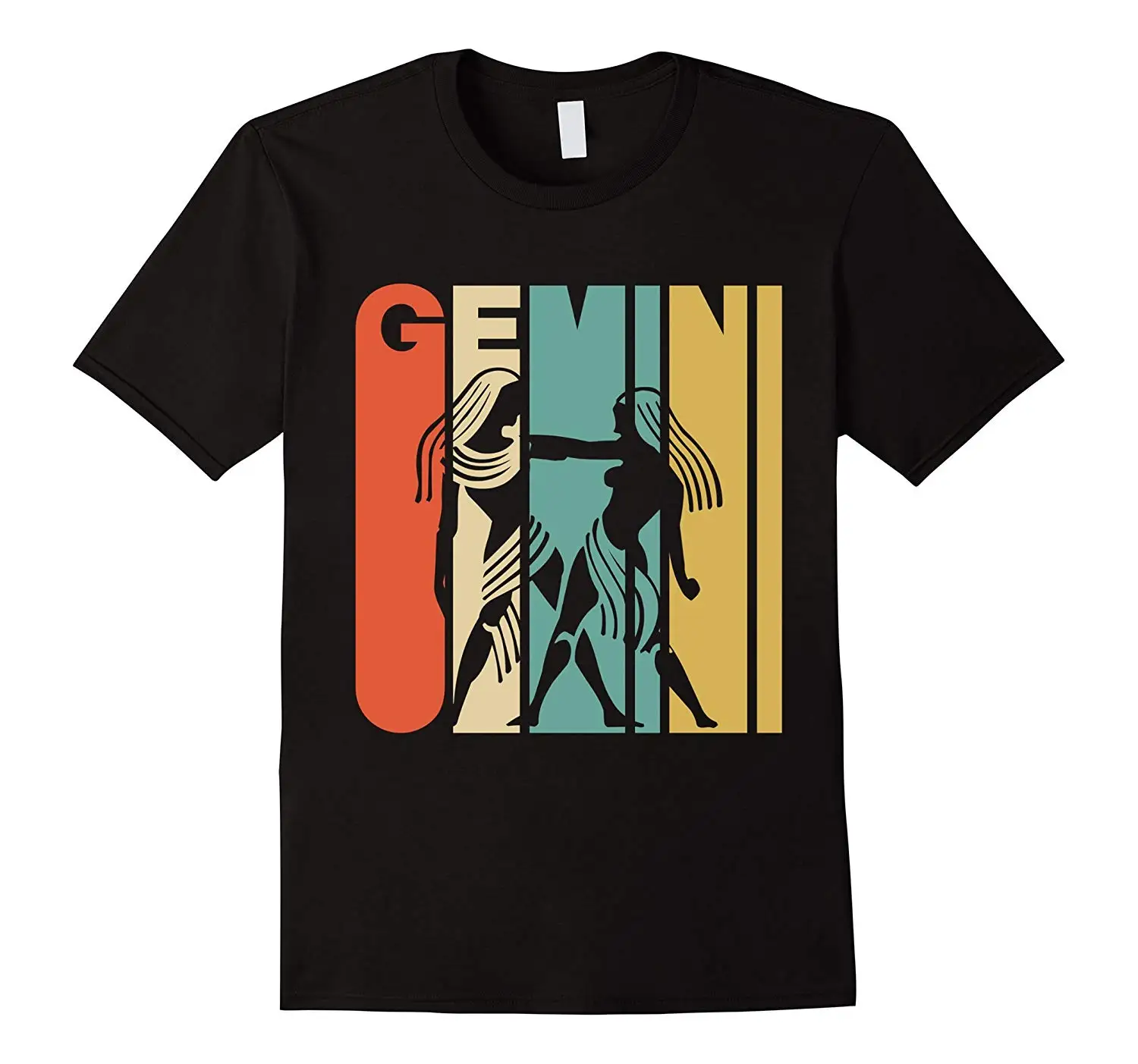 

Vintage Style Gemini Silhouette Zodiac T-Shirt Summer Cotton Short Sleeve O-Neck Men's T Shirt New S-3XL