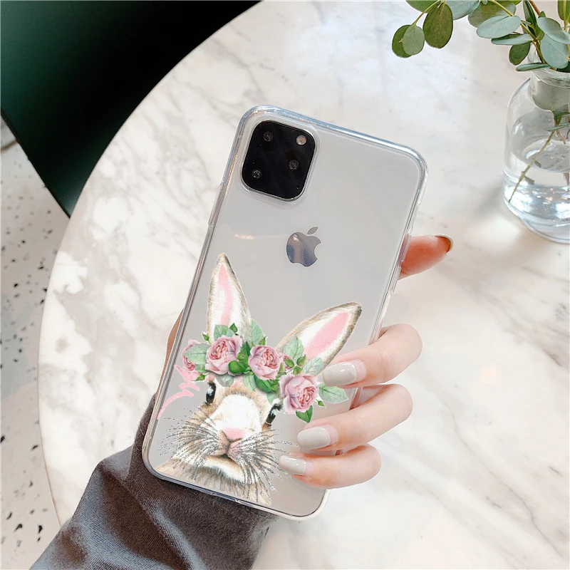 Cute Animals Mr Koala Easter Bunny Rabbit Phone case Clear Soft For iPhone 11 Pro XS MAX SE 2020 XR X 8 7 6 S Plus Back Cover | Мобильные