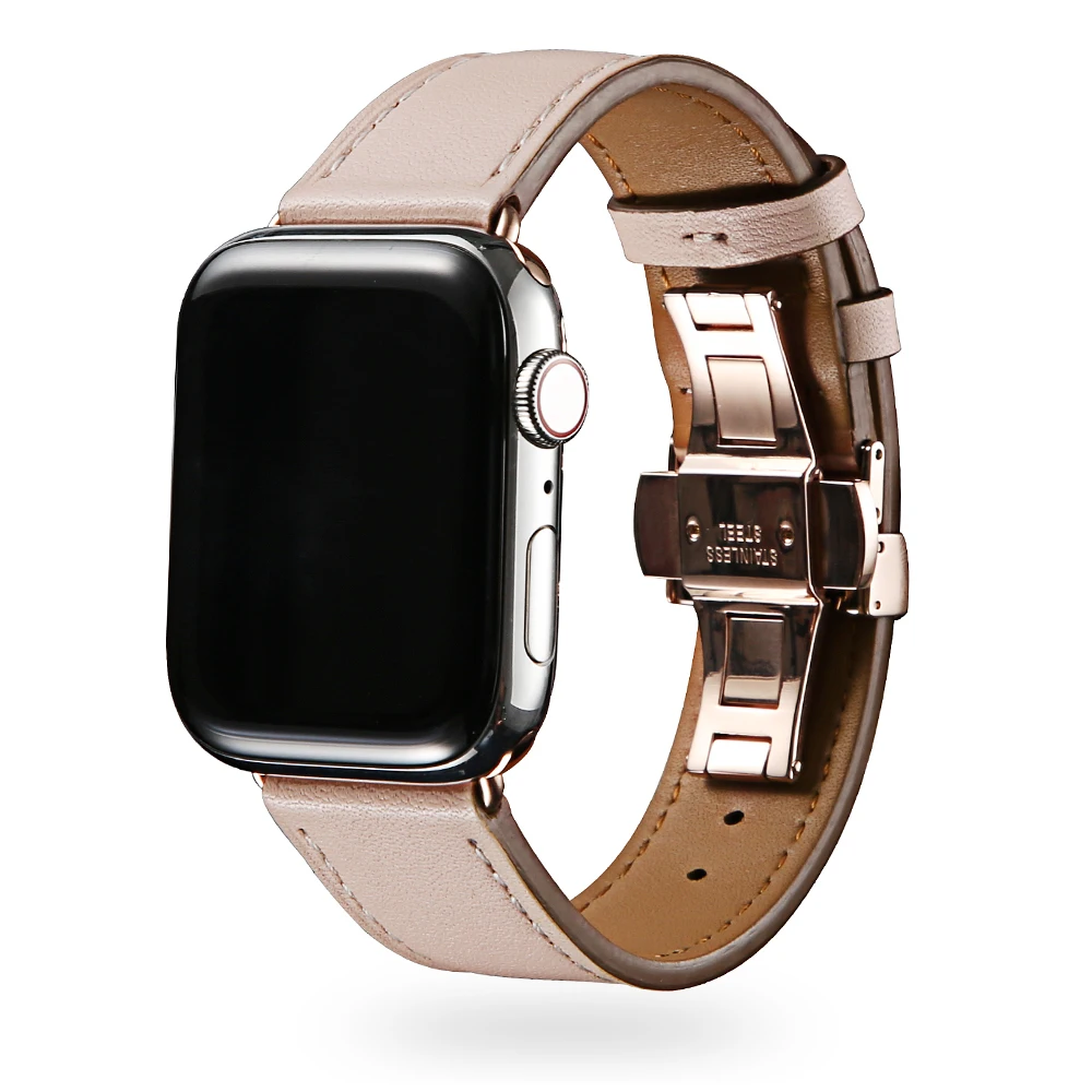 Кожаный ремешок Geniune для Apple Watch Series 5 4 band 44 40 мм iwatch watch series 3 42 38 браслет Ремешки