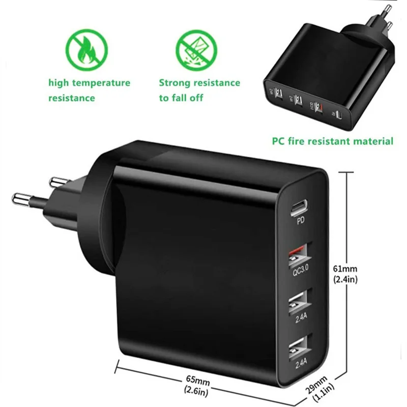 15 шт. 48 Вт Быстрое зарядное устройство USB Type C PD для Samsung iPhone Huawei QC 3 0 2.4A быстрое