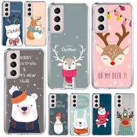 merry christmas animal phone case capa for samsung galaxy s21 ultra s20 fe s8 s9 s10 s21 plus s10e s7 back cover coque funda
