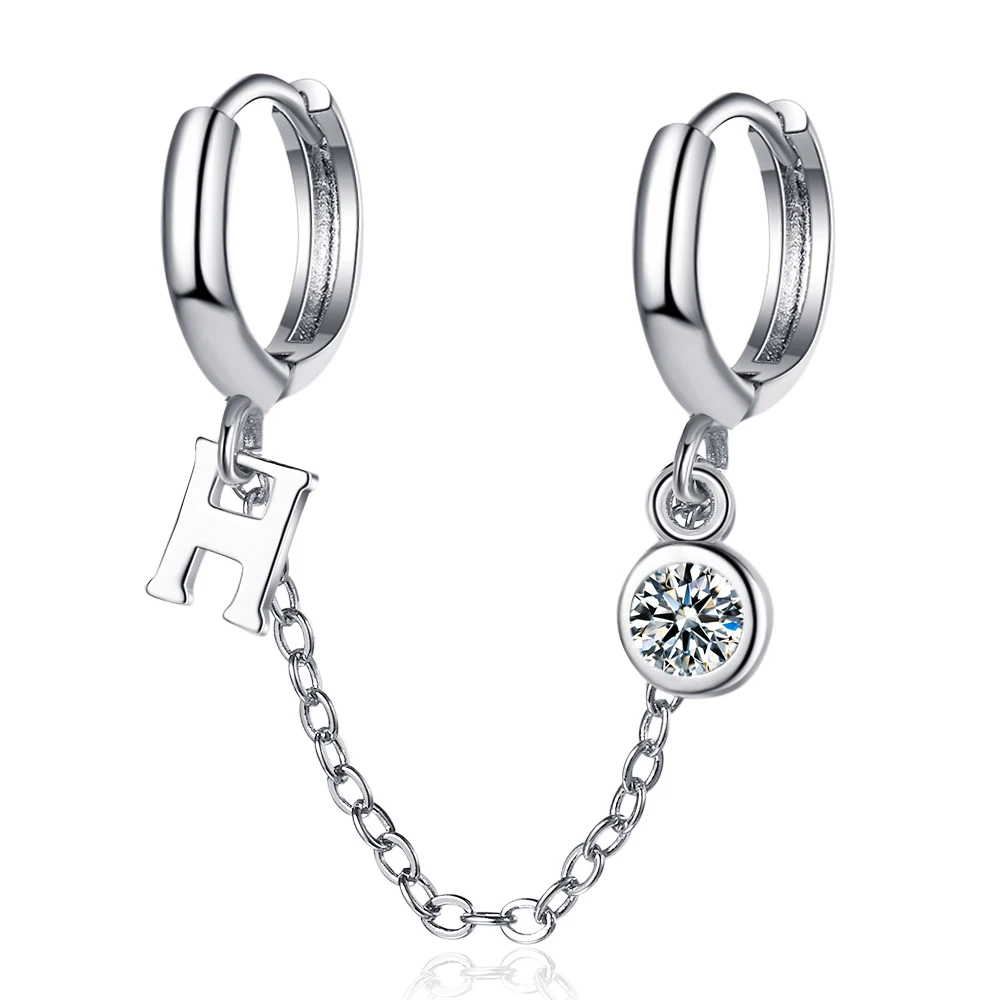 New 925 Sterling Silver Earrings Double Pierced Earrings With Zircon Crystal Earrings Inlaid With Zircon Crystal Earrings For Wo