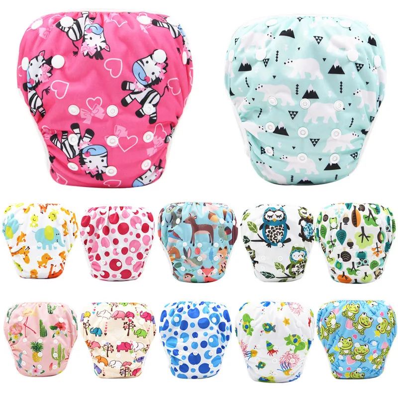 

Baby Swim Diaper Waterproof Adjustable Cloth Diapers Pool Pant Swimming Diaper Cover Reusable Washable Baby Nappies for 3-15KG