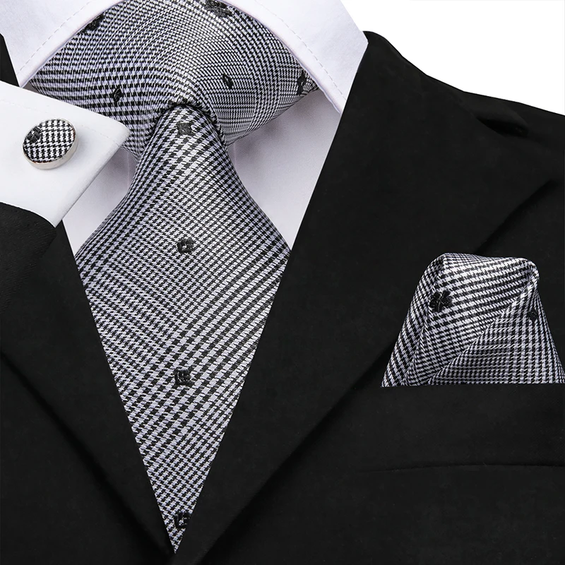 SN-3217 Hi-Tie галстук мужской шелковый галстук красные цветочные галстуки для мужчин белые черные полосы свадебные деловые тканые шотландские Галстуки SN-3219 - Цвет: SN-3217