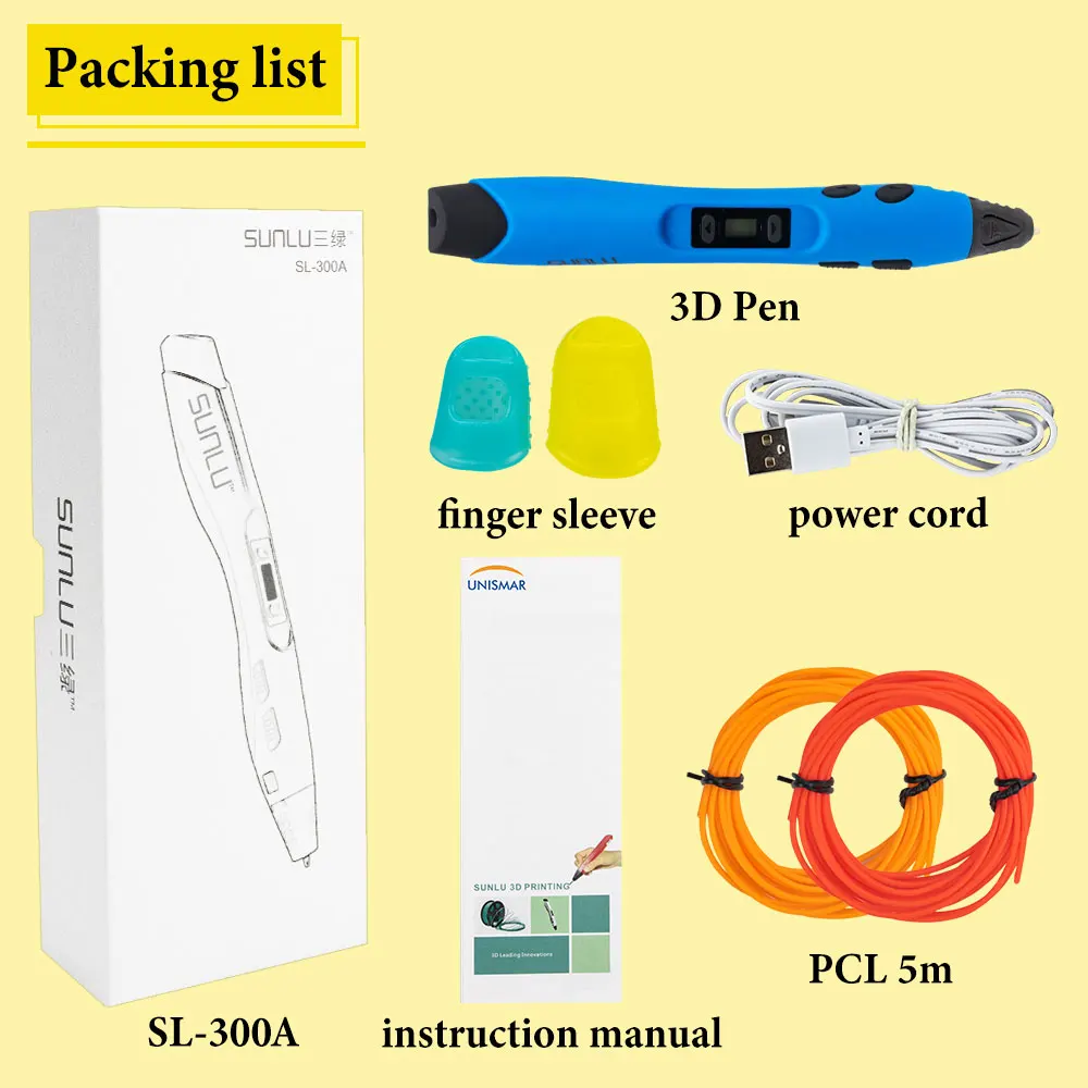 

Unismar 3D Pen LED Screen DIY 3D Printing Pen PCL Cable Filament Creative Toy Gift For Kids Design Drawing 3D Printer Pen Drawin