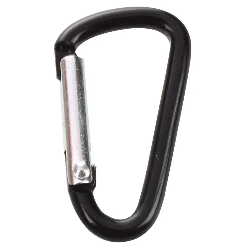 

10 Pcs Black D Shaped Aluminum Alloy Snap Clip Key Chain Carabiner Hook