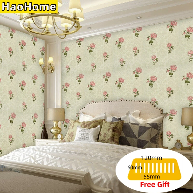 Желтые обои HaoHome для украшения стен гостиной с изображением цветка гибискуса