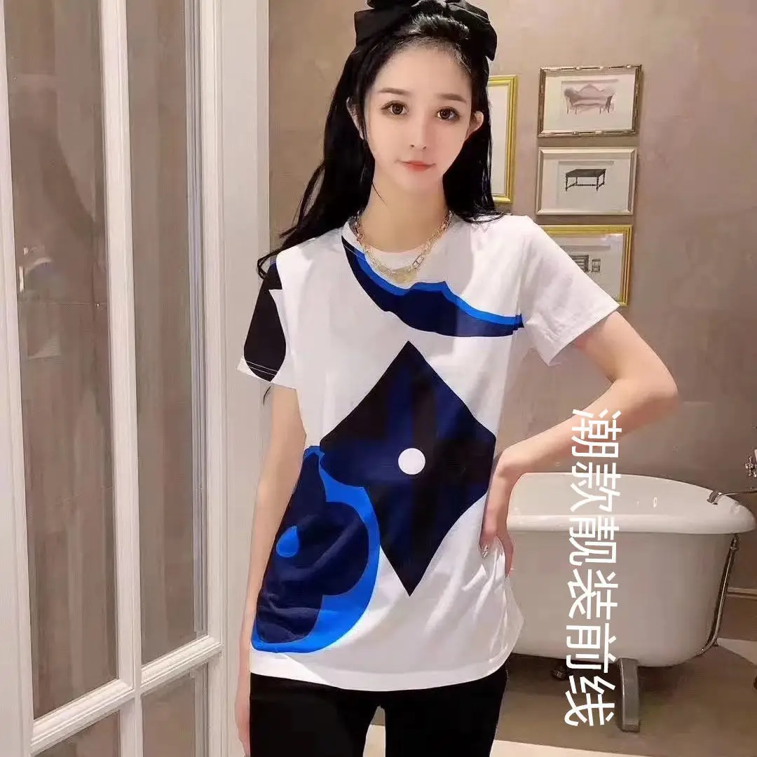 

Cotton Short Sleeve Women's 2021 New Net Red Same Leaf Grass Flower Lovers Versatile Cotton T-shirt