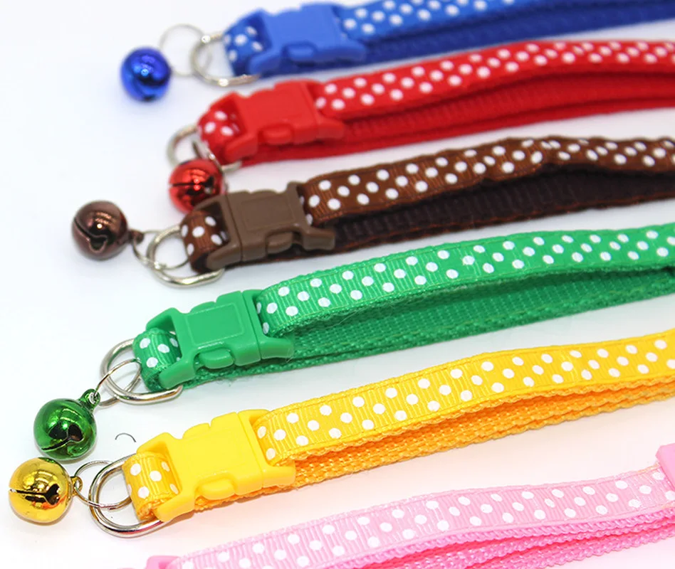 1 предмет Новинка Регулируемый в горошек с принтом маленького ошейник для собак и