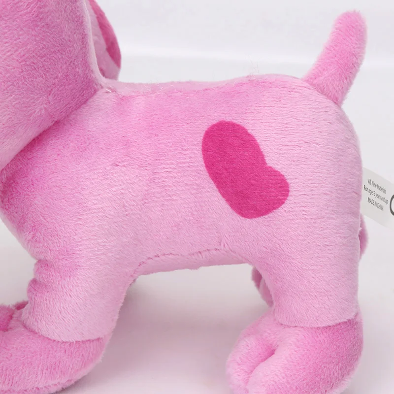 

18CM 7Inch Cartoon Blue Dog Beanbag Plush Toys Spotty Dog Plush Doll Blue Pink Barking Bean Stuffed Animals Plush Toy
