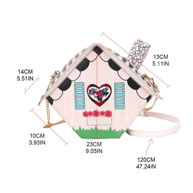 

Women Ladies House Shaped Crossbody PU Leather Shoulder Bag Tote Purse Handbag Messenger Satchel