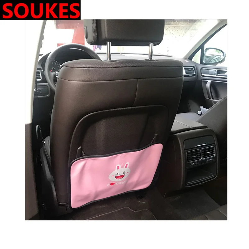 pink Car Seat Back Protector Children Anti kick Mat Cover For Hyundai Creta Tucson Volkswagen VW Golf 6 7 GTI Kia Ceed Rio Sportage - Color Name: pink