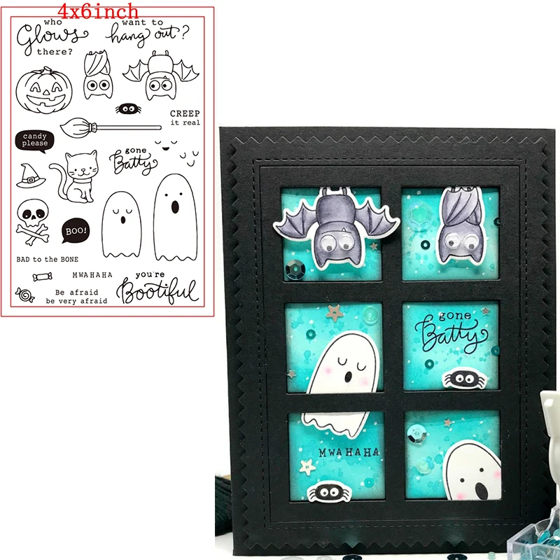 Прозрачные марки для Хэллоуина милая тыква кости летучей мыши котенок