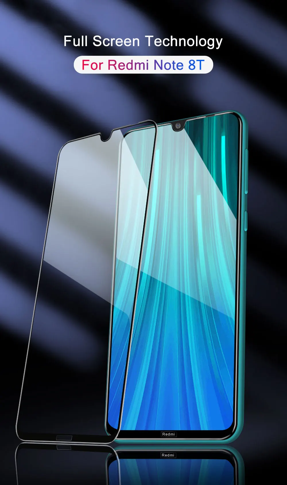 2 шт., закаленное стекло для Xiaomi Redmi Note 8 T, защита экрана 2.5D 9, полностью проклеенная изогнутая пленка для экрана Redmi Note8T 8T