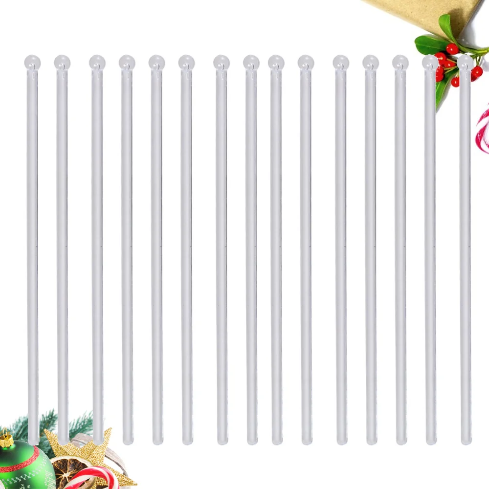 

200pcs Cocktail Stirring Mixing Sticks Transparent Round Head Drink Bar Muddler Stirrer Swizzle Stick