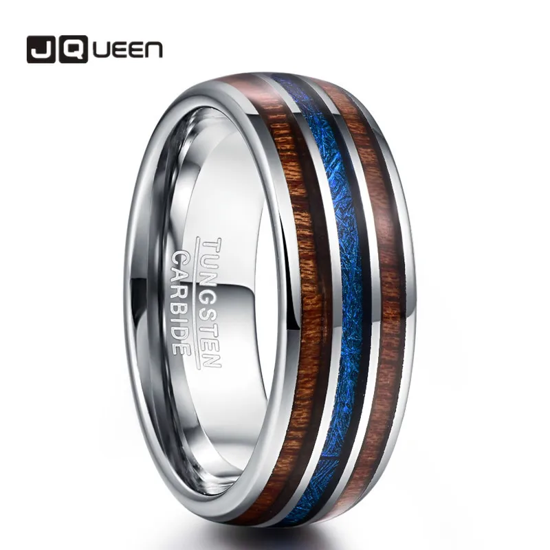Полированное мужское кольцо 8 мм из гавайской Коа древесины полноразмерные