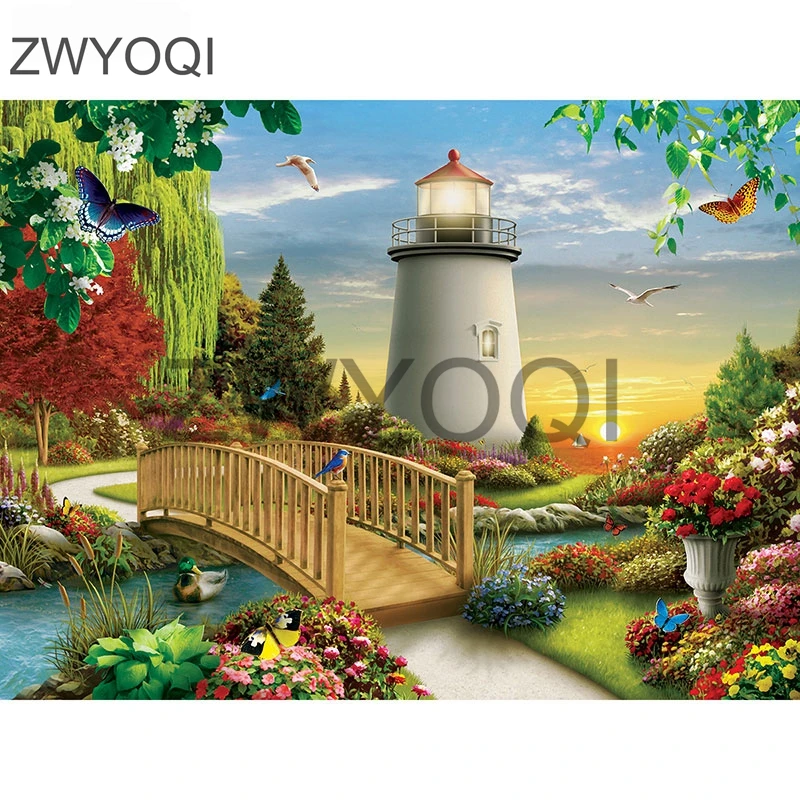 

5D DIY Diamond embroidery Cross stitch Full Square Diamond mosaic Landscape garden Full Round Diamond painting Landscape garden