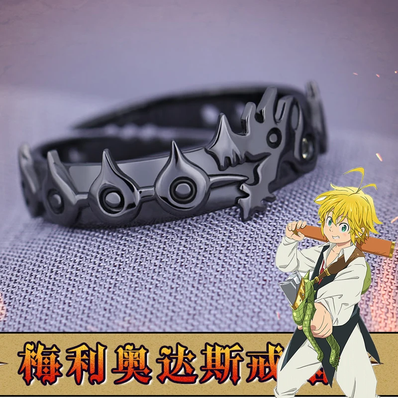 

Anime The Seven Deadly Sins Meliodas S925 Sterling Silver Finger Ring Cosplay Men Women Dragon's Sin of Wrath Adjustable Ring