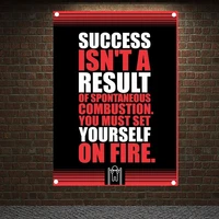 success isnt a result yourself on fire motivational workout posters exercise fitness banners wall art flags gym wall decor