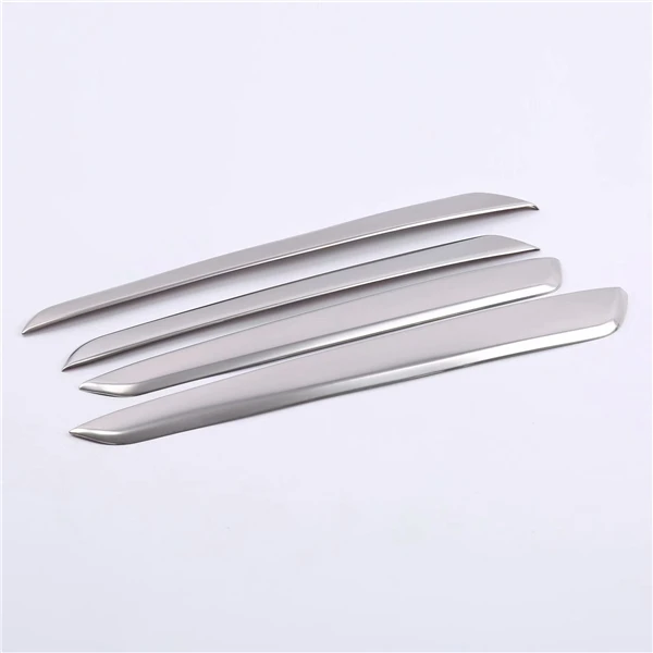 Stainless steel Для Volkswagen VW TiguanL Tiguan L MK2 автомобильный Стайлинг крышка внутренняя дверная чаша из нержавеющей стали верхняя декоративная панель полосы 4 шт - Название цвета: Stainless steel