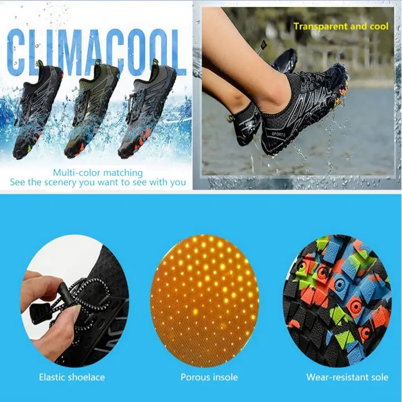 

2020 Men Women Quick-drying Water Shoes Beach Swimming Shoes Creek Diving Shoes Mesh Breathable Fishing Shoes Outdoor Footwear
