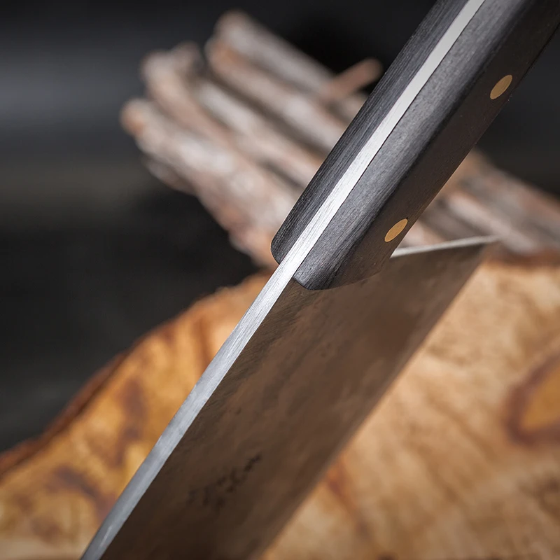 Кухонный нож ручной ковки из высокоуглеродистой стали с круглой головкой