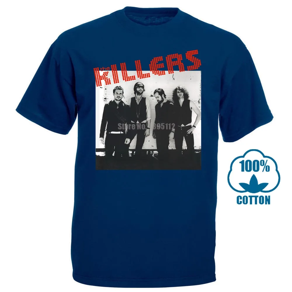 The Killers футболка винтажная Ретро графическая Мужская футболка Инди панк Рок Музыкальная Группа Мужская футболка Мода - Цвет: Тёмно-синий