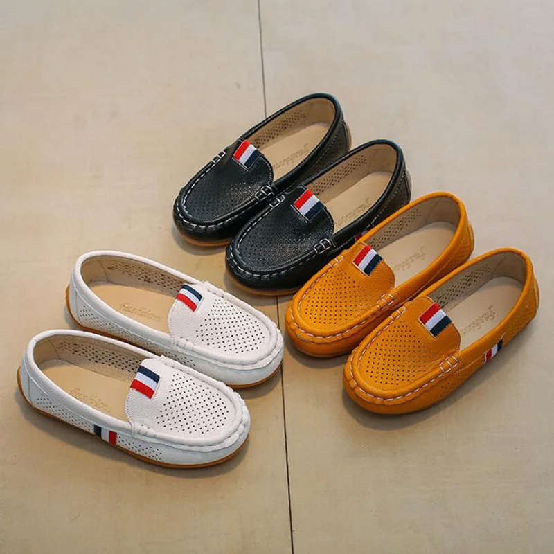 

Size 21-36 Spring Autumn Children Shoes Girls Breathable Moccasins Kids Soft PU Leather Shoes Boys Slip On Loafers