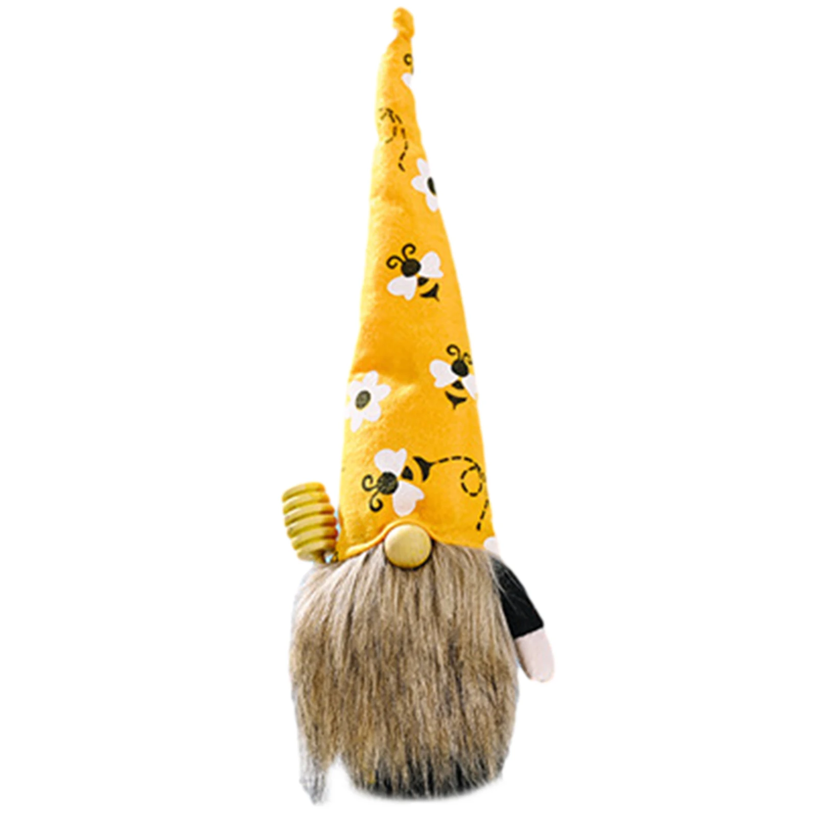 

1PCS Bee Striped Gnome Doll Desktop Decor Swedish Honey Bee Elf Home Bee Festival Plush Beard Faceless Doll Dwarf Christmas Gift