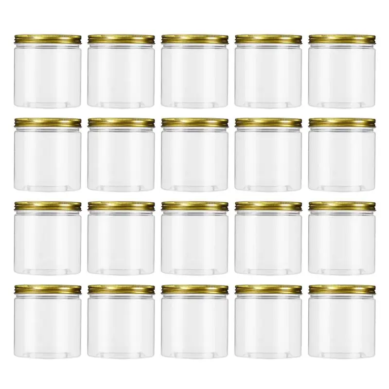 

20Pcs Plastic Jars Wide Mouth Bottles Portable Tea Jars Plastic Storage Cans Guangkou Bottle Tea Flower Tea Pet Storage Bottle