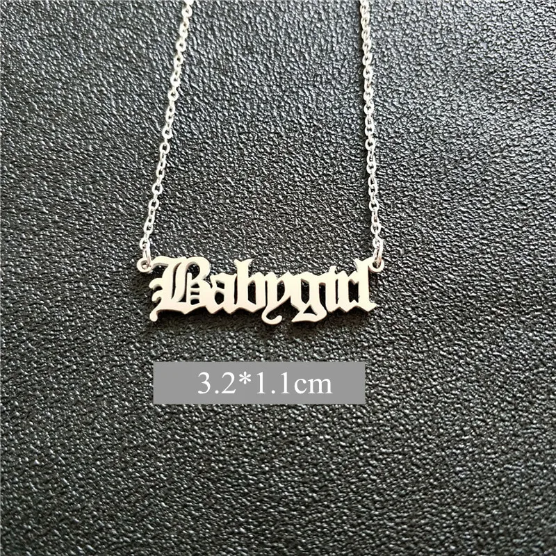 32X11mm Миниатюрное колье для маленькой девочки из нержавеющей стали, цепочка для маленькой девочки, Очаровательное ожерелье с подвеской, Позолоченное колье, лучший подарок для друзей, ювелирные изделия на заказ - Окраска металла: 32X11mm