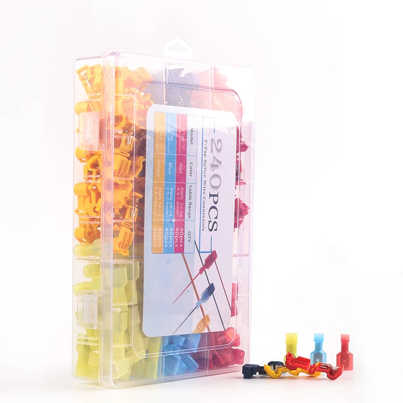 

Boxed Quick T-tap Electrical Cable Connectors Snap Splice Lock Wire Crimp Terminal Waterproof Electric Wire Connector Terminals
