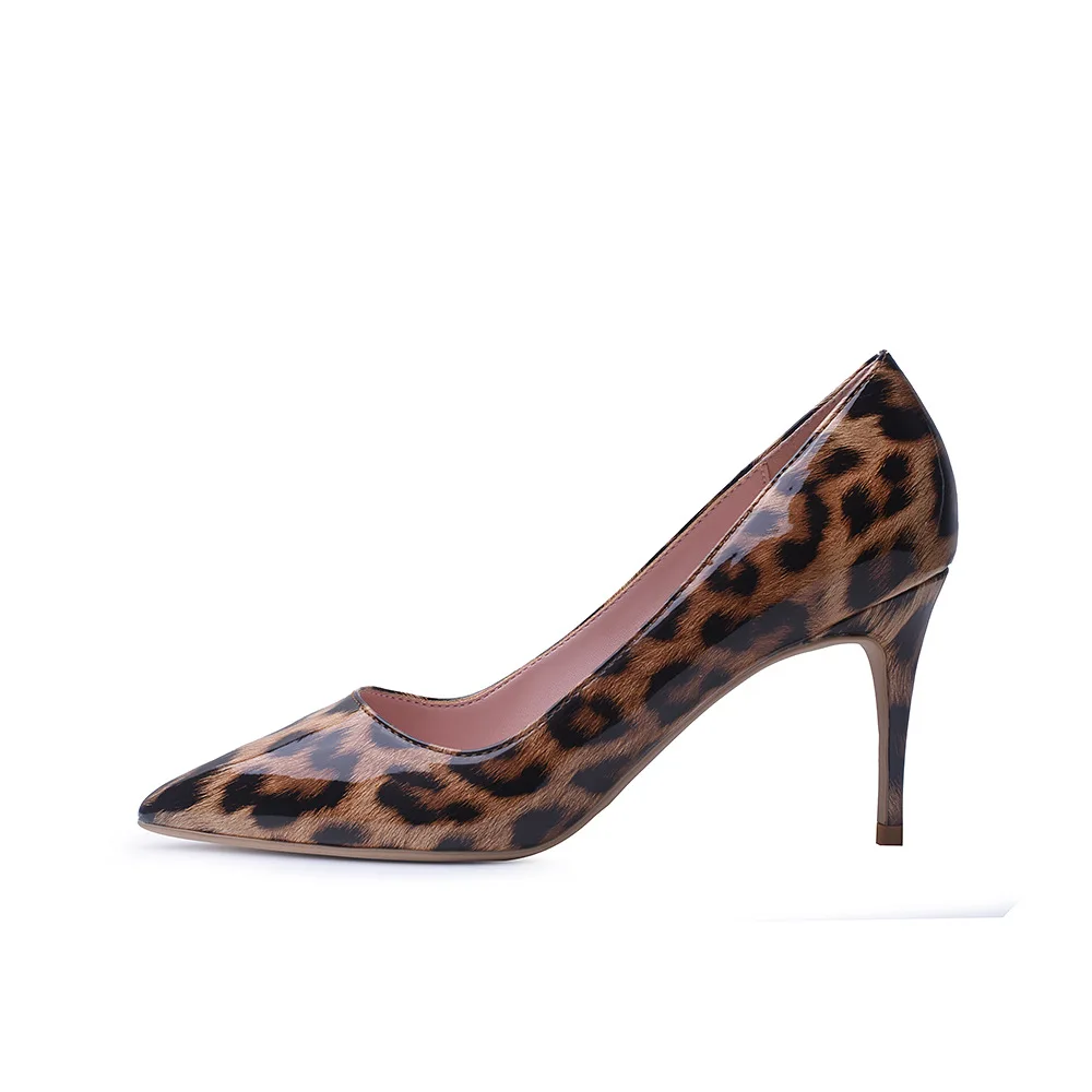 

2021 Top Quality Women Pumps Fashion Leopard Pointed Toe High Heel Wedding Shoe Ultra Thin High Heel Stiletto Pumps For Party