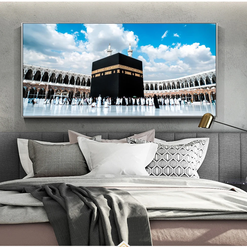 

Great Mosque Of Mecca Canvas Art Paintings For Home Decor Islamic Holy Land Landscape Wall Posters Muslim Decorative Pictures