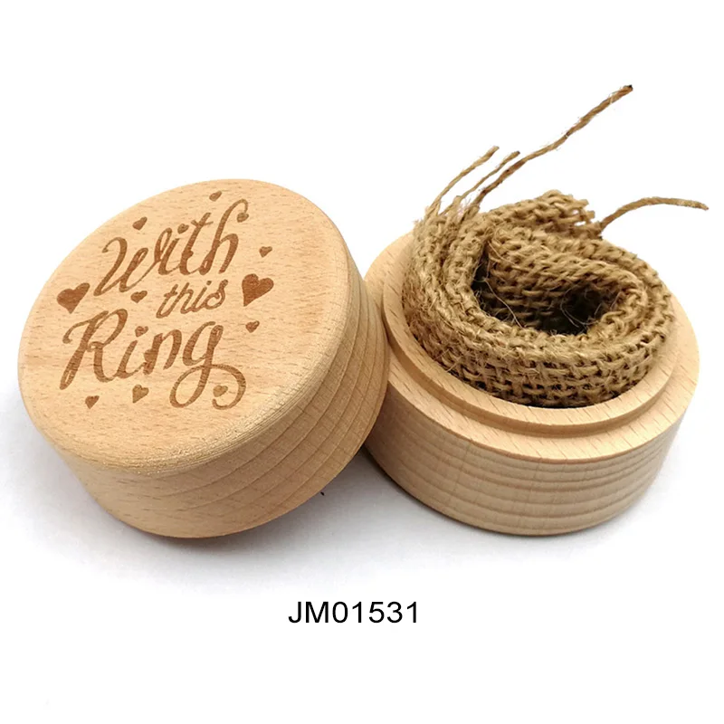JM01531 DIY ручной работы винтажный свадебный Декор круглые кейсы для хранения бижутерии 5,2*4,2 см ожерелье серьги контейнер 1 шт деревянная коробочка для колец - Цвет: JM01531