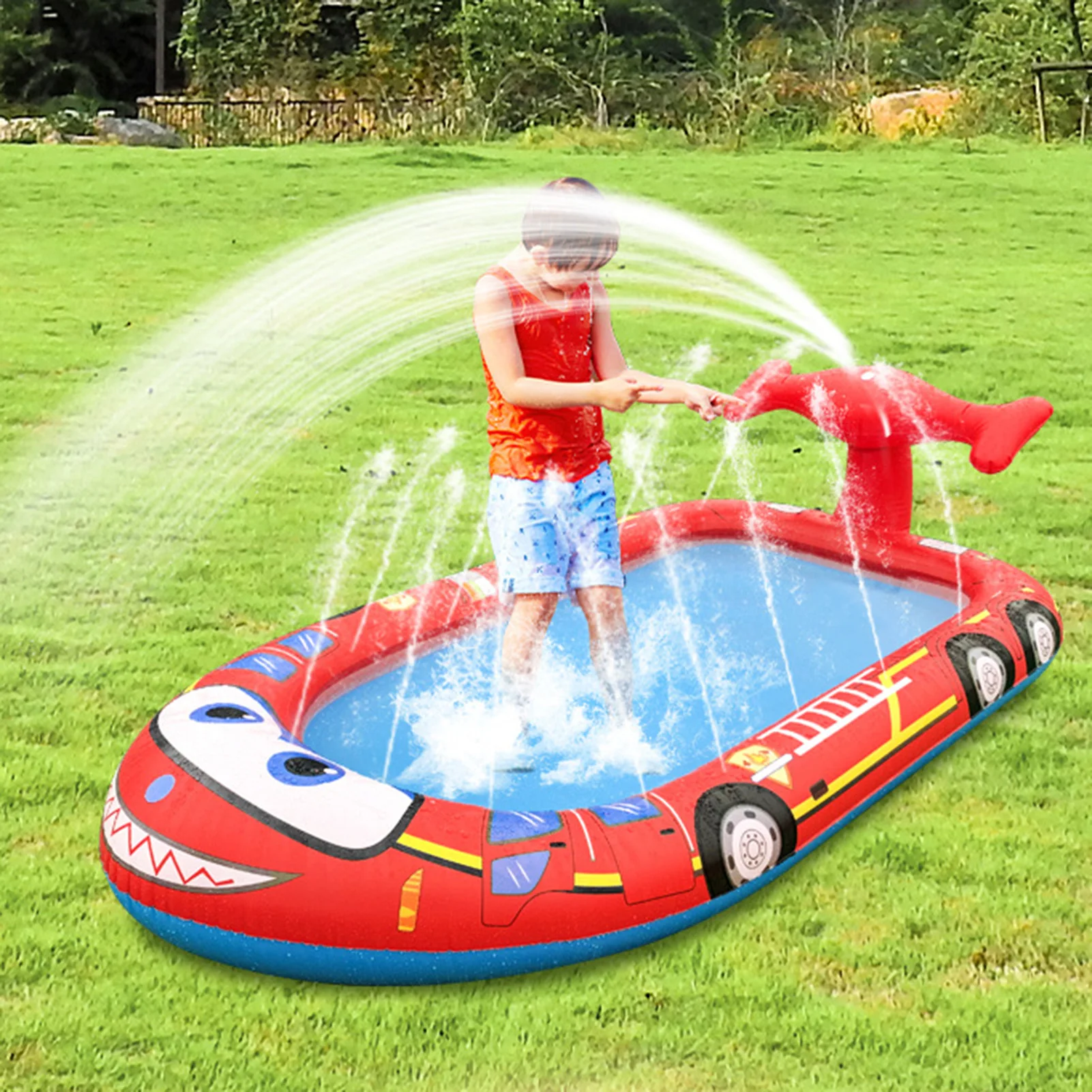 

Rectangular Inflatable Sprinkler Swimming Pool Paddling Pool Bathing Toy Outdoor Summer Pool For Kids Swim Pool Water Mat