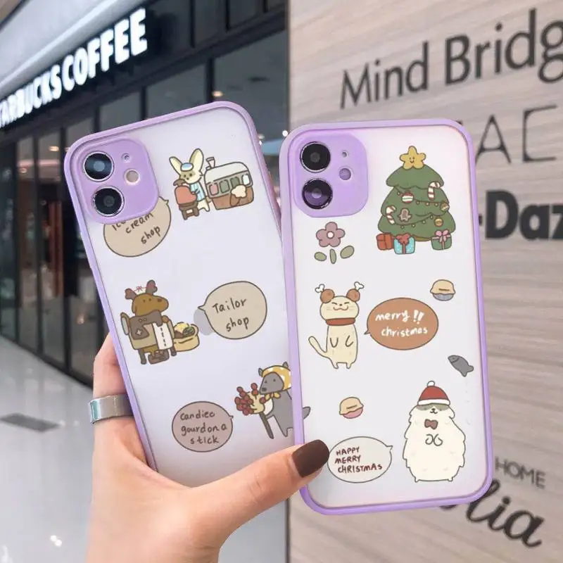 

Lace wedding couple Phone Case For iPhone 12 11 Mini Pro XR XS Max 7 8 Plus X Matte transparent Purple Back Cover