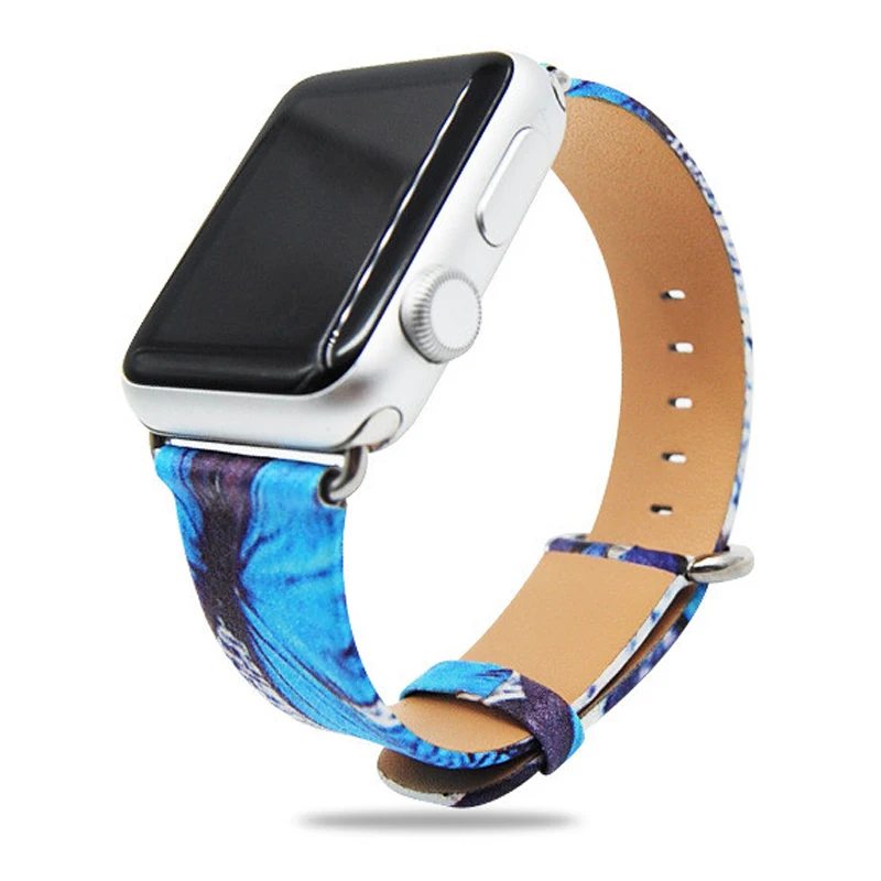 Кожаный ремешок с бабочкой для Apple Watch Band 42 мм 38 мм 4 44 мм ремешки для браслет для iwatch для Apple Watch Series 5 4 3 2 1 ремешок