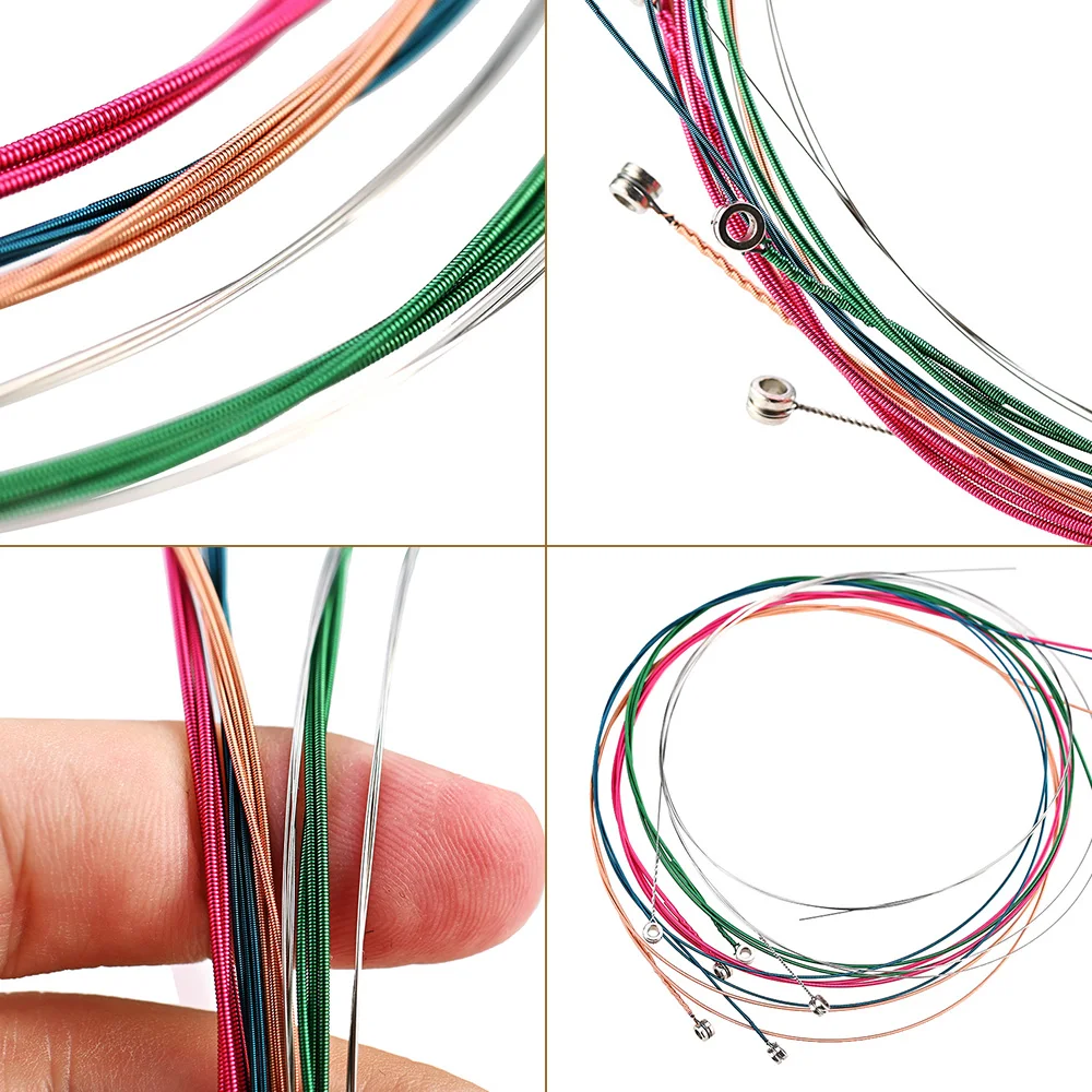 Акустические струны радужной расцветки 6 шт./компл. для акустической и