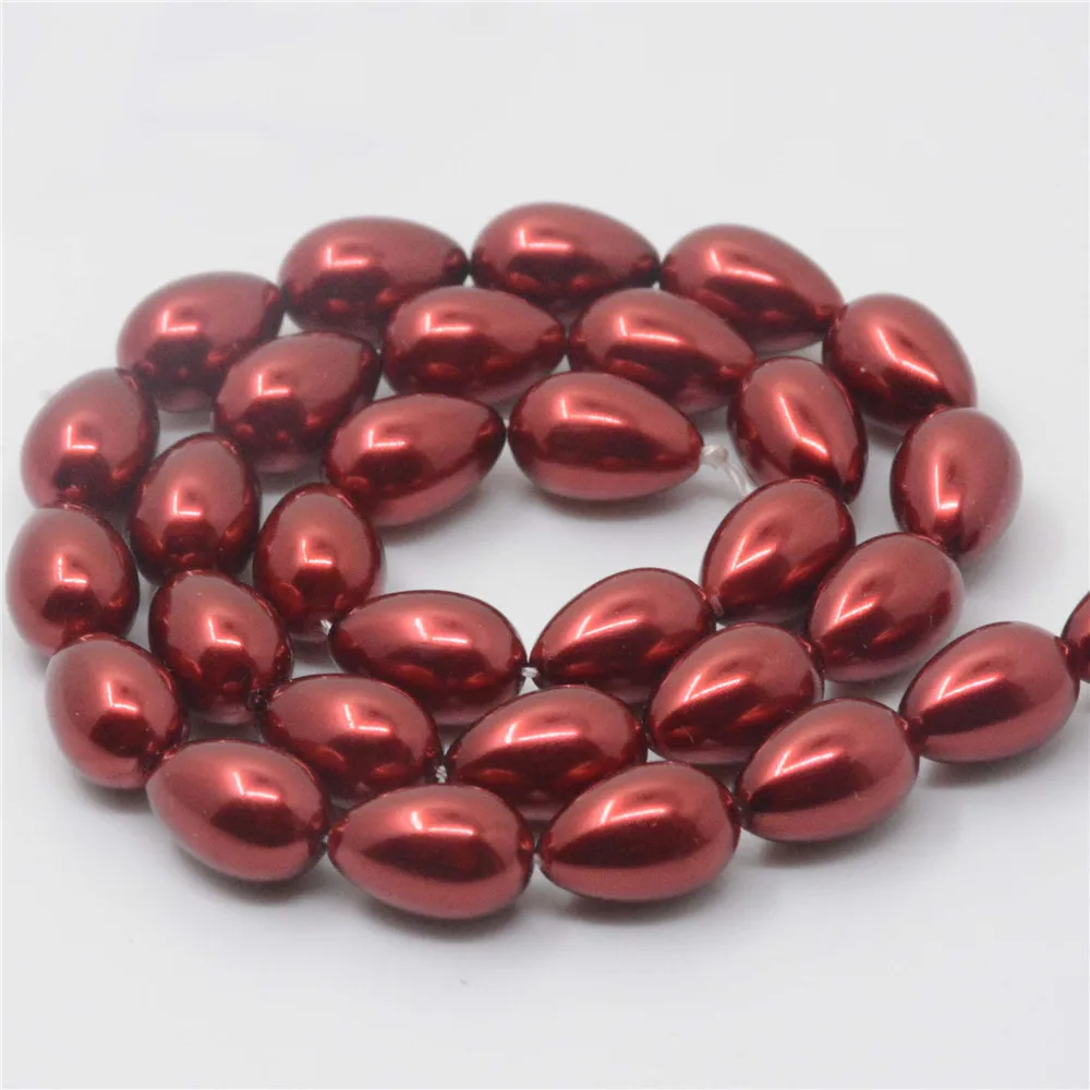 Новые модные красные капли воды форма 9x13 мм искусственный жемчуг Дамские