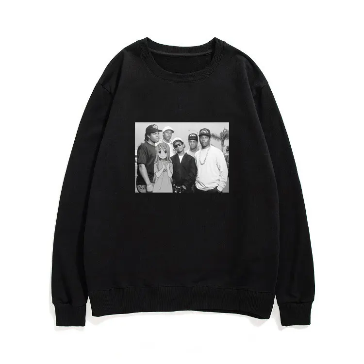 

Mugi S New Crew Print Sweatshirt Unisex Fashion All-match Pullover Men Women Hip Hop Style Sweatshirts Japan Anime Sportswear