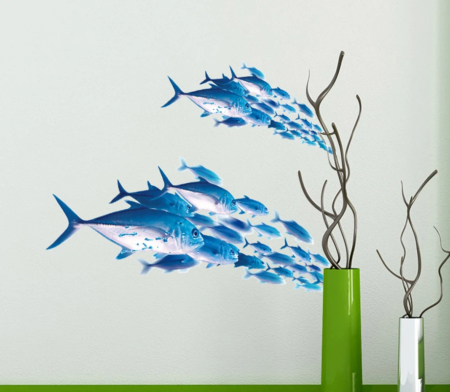 3D наклейки на стену с изображением рыбы для детской комнаты|Наклейки стену| |