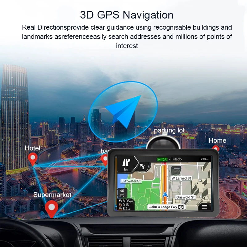 9 дюймовый автомобильный gps навигатор Anfilite с активным экраном GPS навигацией Fm