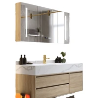 light luxury bathroom stone plate bathroom cabinet combination modern simple hand washing washbasin washstand integrated