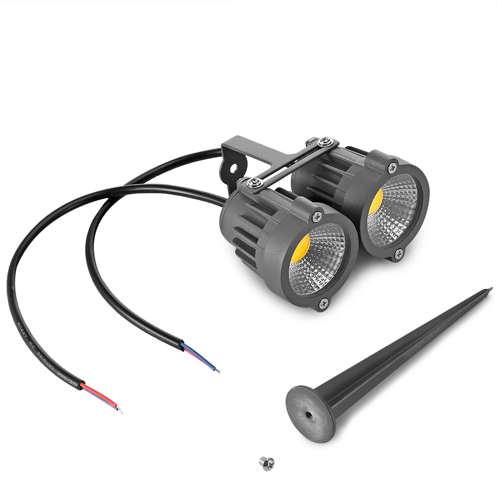 Outdoor 10W COB LED Lawn Garden Flood Light Yard Patio Path Spotlight Lamp AC 12V with Spike Dual Warm white | Освещение