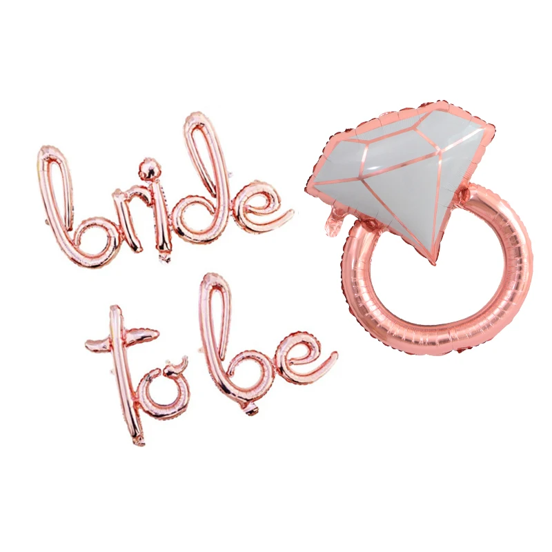 Розовое золото буквы "Bride to be" Фольга шар Свадебные украшения Baby Shower Святого Валентина вечерние невесты Алфавит Balaos Декор поставки - Цвет: as picture