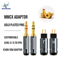 zephone mmcx female adaptor convert to 0 78mm 2 pin a2dc 3 5mm gold plated plugs suited for ie40pro ie500 pro