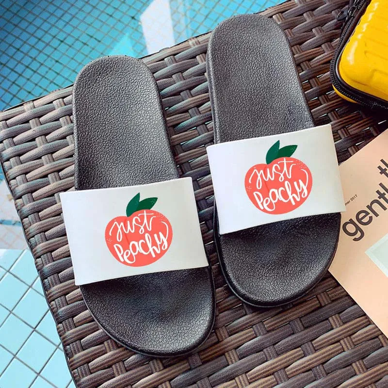 

Peach Juice slippers women Beach Flip Flops Cartoon Comfortable Flip Flops shoes woman Girls Flat Shoes Zapatillas Mujer