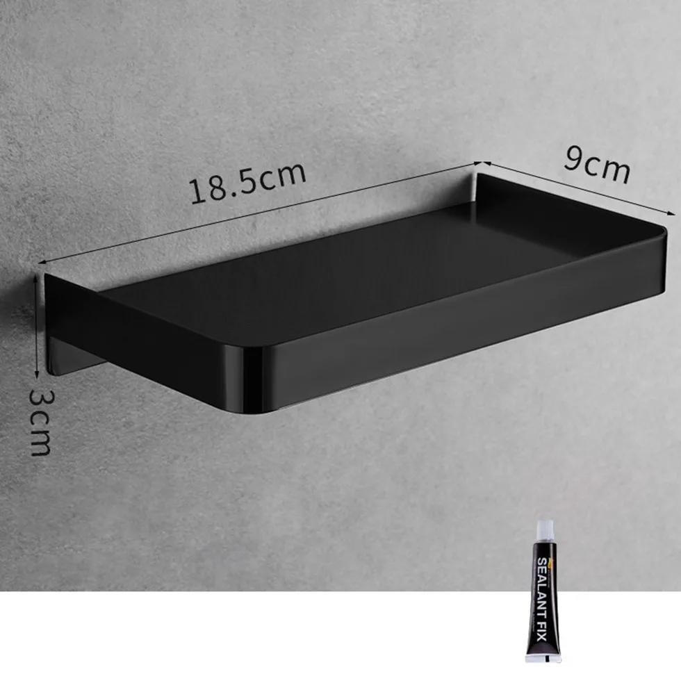Полка для ванной из нержавеющей стали 304 черная Золотая щетка душа настенная