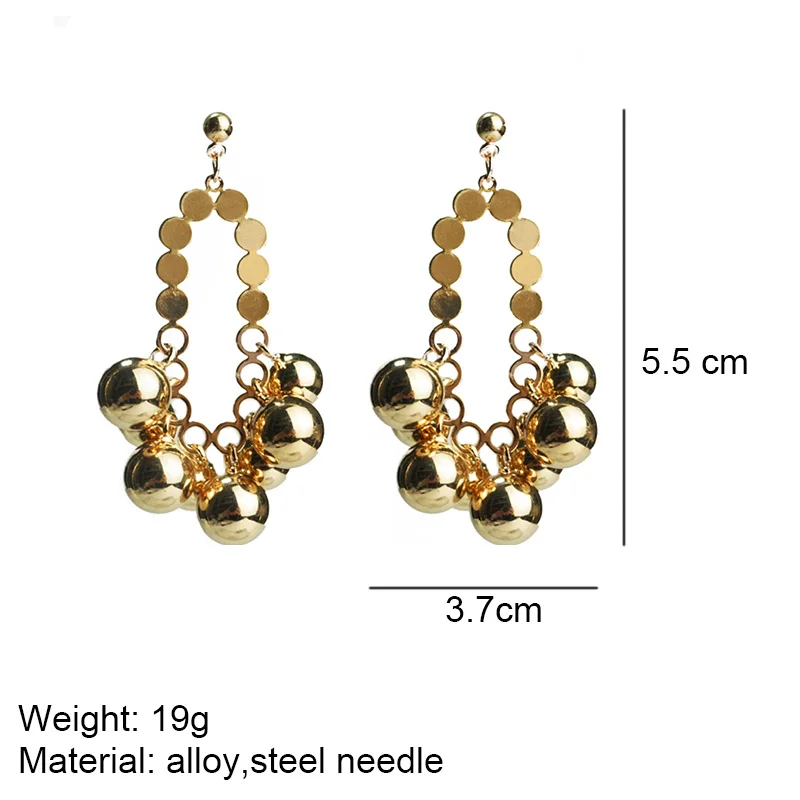 M & G преувеличенные готические Винтажные серьги женские большие золотые бусы
